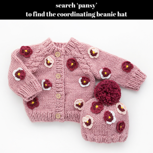 Huggalugs - Pansy Cardigan Rosy for Baby & Toddler