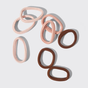 KITSCH Recycled Seamless Hair Elastics 8pc Set in Rosewood