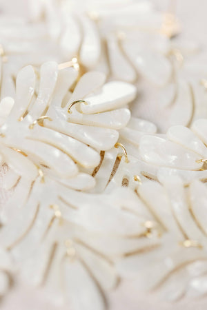 St. Armands White Petite Palm Drops