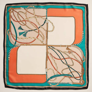 Frem NYC Equestrian Chain Print Satin Scarf - Multiple Colors!