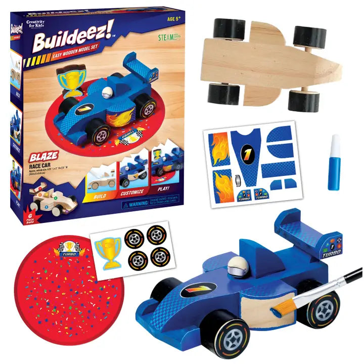 Faber-Castell Buildeez! Blaze Race Car Wooden Craft Kit