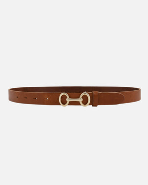 Amsterdam Heritage Carel Horse-Bit Leather Belt in Camel