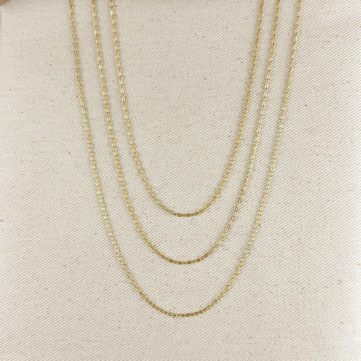 GoldFi - 18k Gold Filled Mini Diamond Cut Paperclip Chain