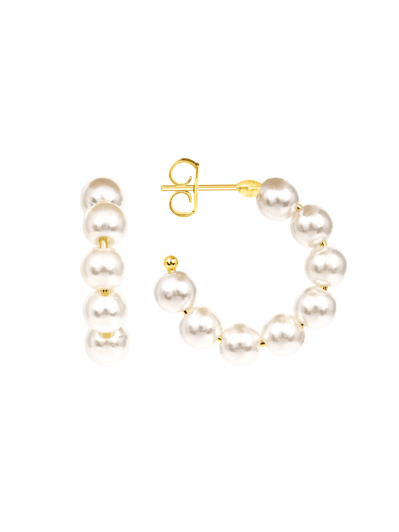 LeMel Vine Ella Pearl Hoop Earring