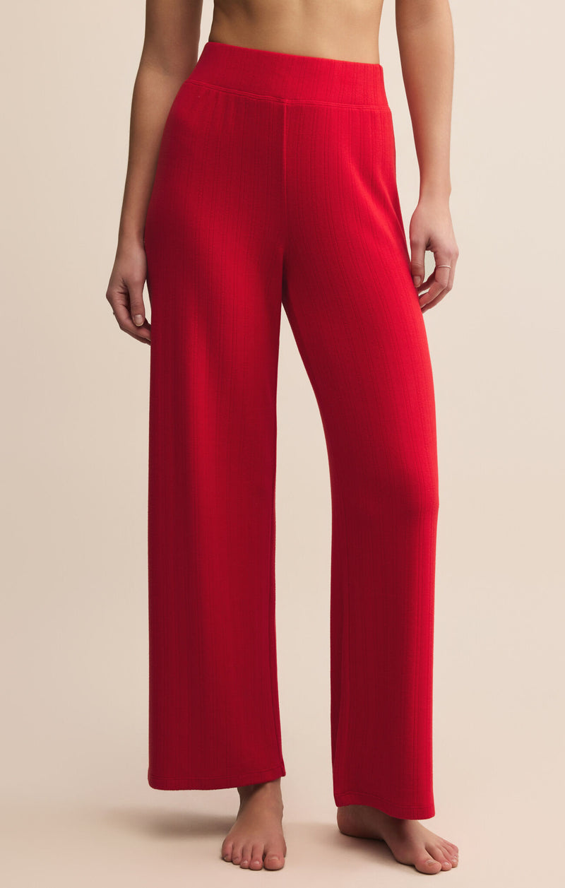 Z Supply Luxe Pointelle Pant in Festive Red