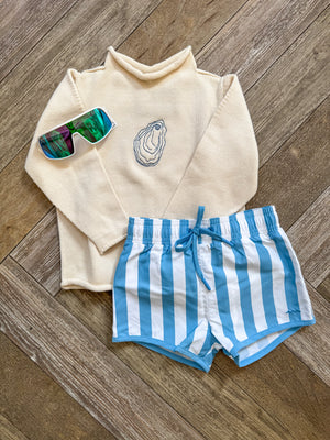 A Soft Idea Oyster Roll Neck Sweater in Natural