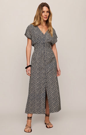Z Supply Sanna Iris Floral Midi in Eclipse
