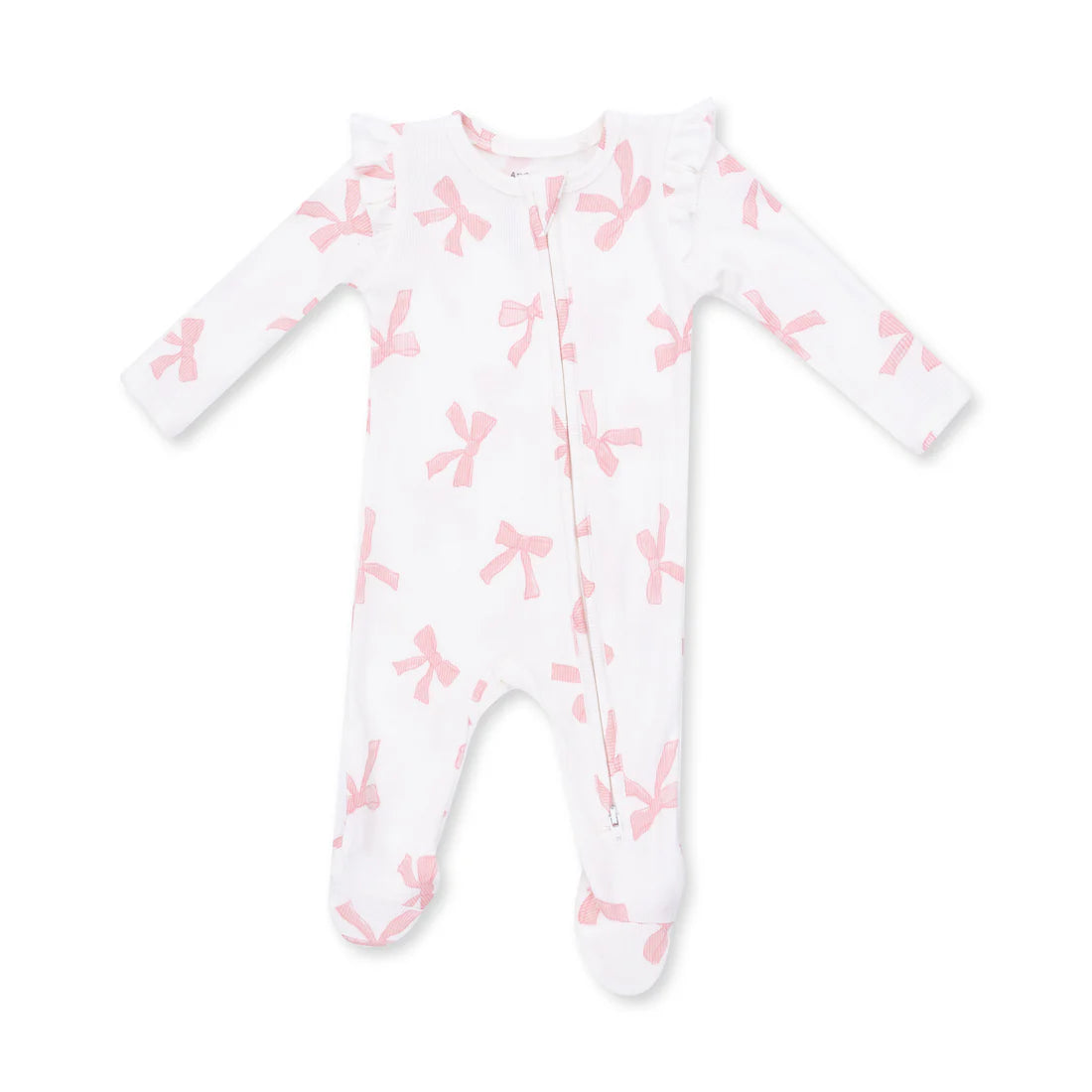 Angel Dear 2 Way Zipper Ruffle Sleeve Footie in Pretty Bows