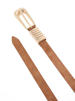 Ettika Metal Core Belt in Mocha Suede