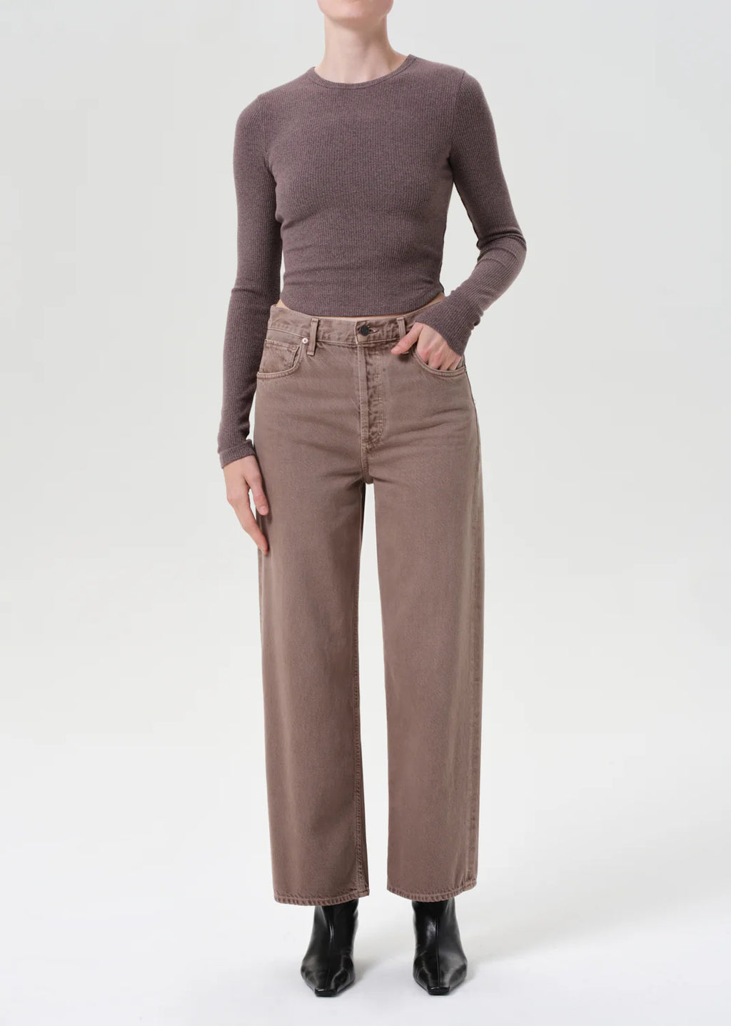 Agolde Ren High Rise Jean in Ceramic