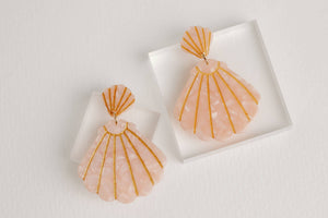 St Armands D Pink Tortoise Statement Shell Earrings