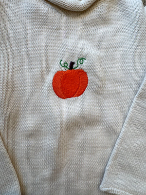 A Soft Idea Pumpkin Roll Neck Sweater in Natural