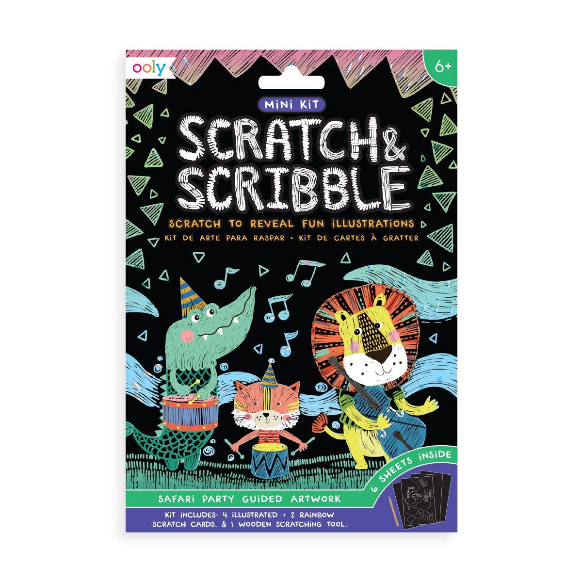 Ooly Mini Scratch & Scribble Art Kit in Safari Party