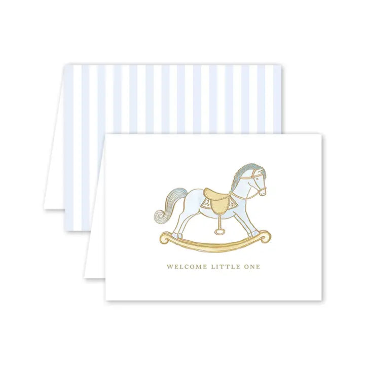 Dogwood Hill Petit Jouet Cheval Blue Baby Card