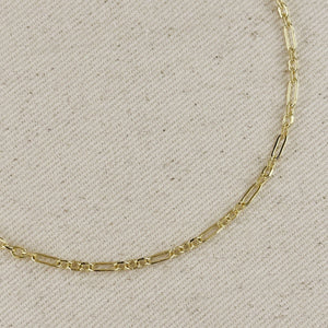 GoldFi - 18k Gold Filled 3x1 Alternated Paperclip Necklace 16 inch