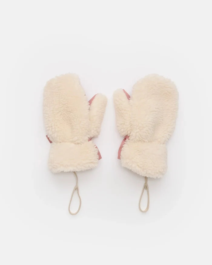 7AM Enfant Sherpa Benji Appliqué Mitten in Rose Dawn