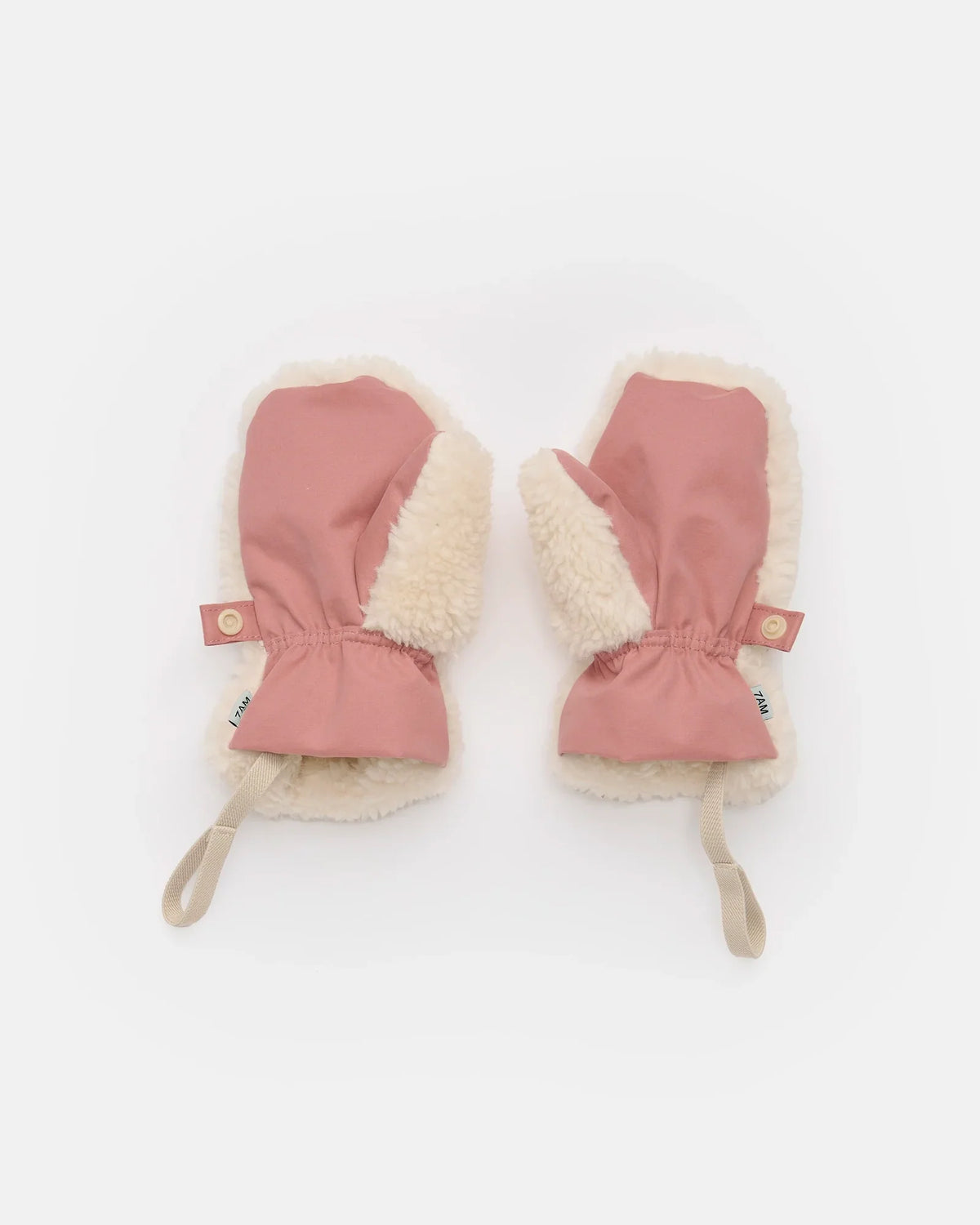 7AM Enfant Sherpa Benji Appliqué Mitten in Rose Dawn