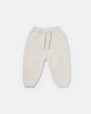 7AM Enfant Fuzzy Boxy Lounge Pant in Ecru