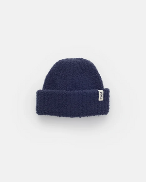 7am Enfant Fuzzy Ribbed Beanie in Navy