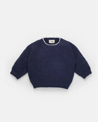 7AM Enfant Boxy Fuzzy Sweater in Navy