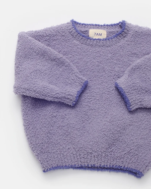 7AM Enfant Boxy Fuzzy Sweater in Taro
