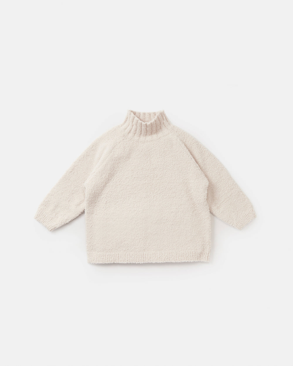 7AM Enfant Fuzzy Mock Neck Sweater in Ecru