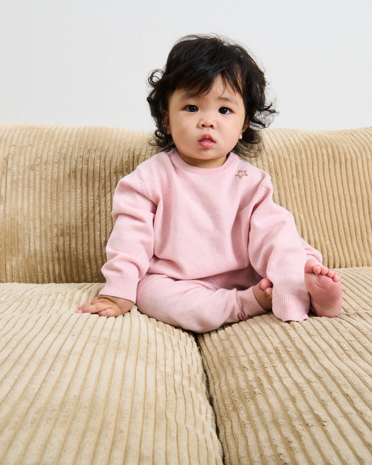 7AM Enfant Faux Cashmere Crewneck in Ballerina