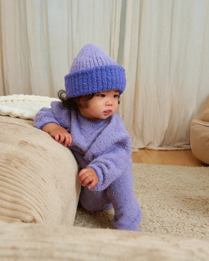 7AM Enfant Fuzzy Two-Tone Ribbed Beanie