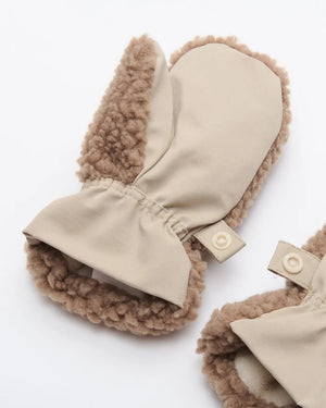 7AM Enfant Sherpa Benji Appliqué Mitten in OatCacao