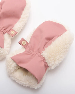 7AM Enfant Sherpa Benji Appliqué Mitten in Rose Dawn