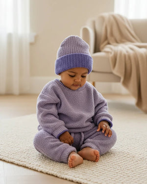 7AM Enfant Boxy Fuzzy Sweater in Taro
