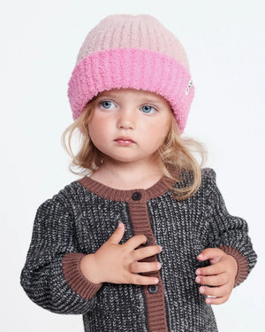 7AM Enfant Fuzzy Two-Tone Ribbed Beanie