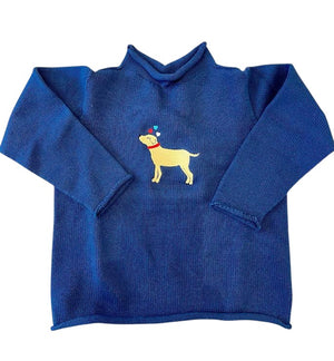 A Soft Idea Valentine's Retriever Roll Neck Sweater in Navy
