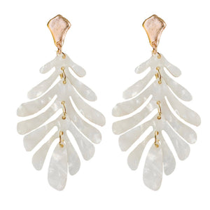 St. Armands White Petite Palm Drops