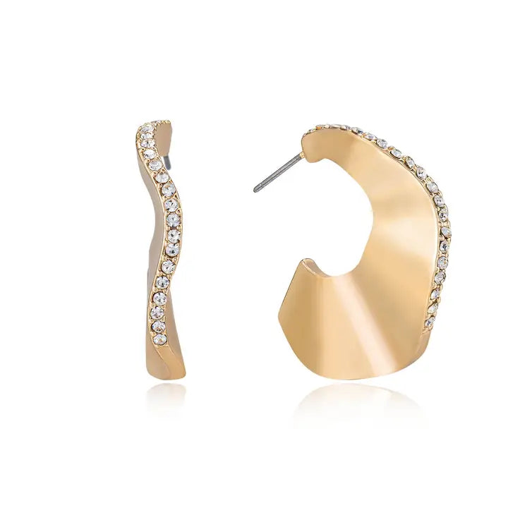 Ettika Ripple Pave Hoops