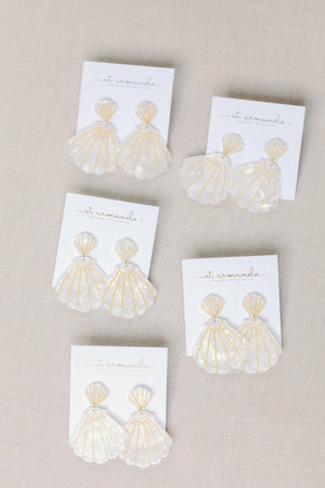 St. Armands White Tortoise Statement Shell Earrings