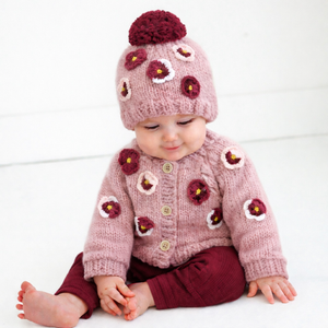 Huggalugs - Pansy Cardigan Rosy for Baby & Toddler