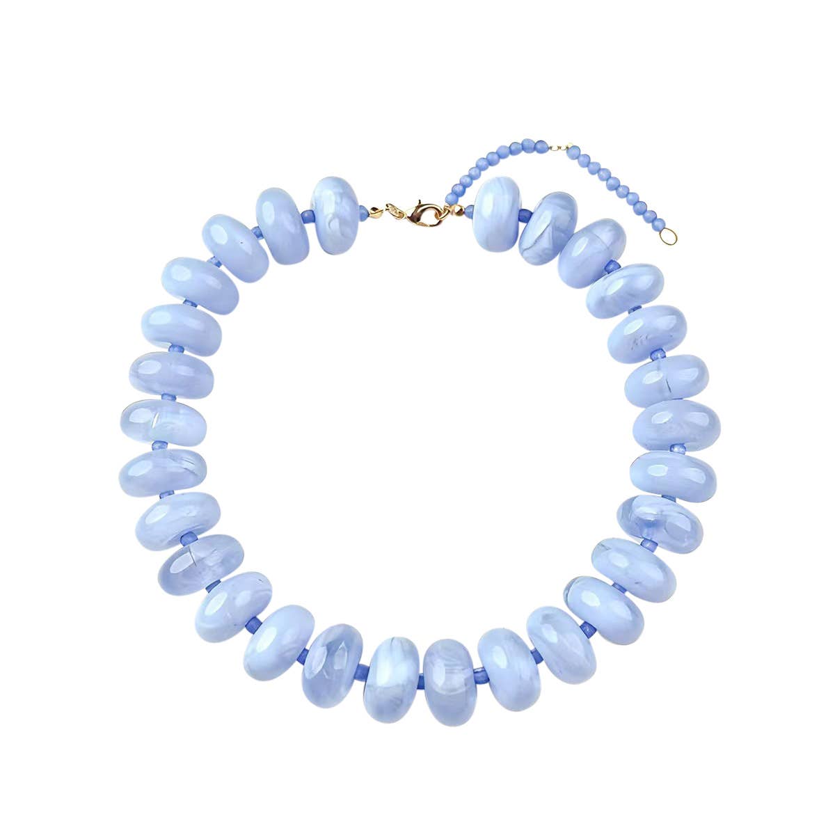 Gemelli - Bailey Chunky Beaded Necklace- Light Blue