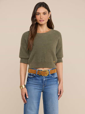 L'Agence Guinevere Crop Crew in Smokey Olive