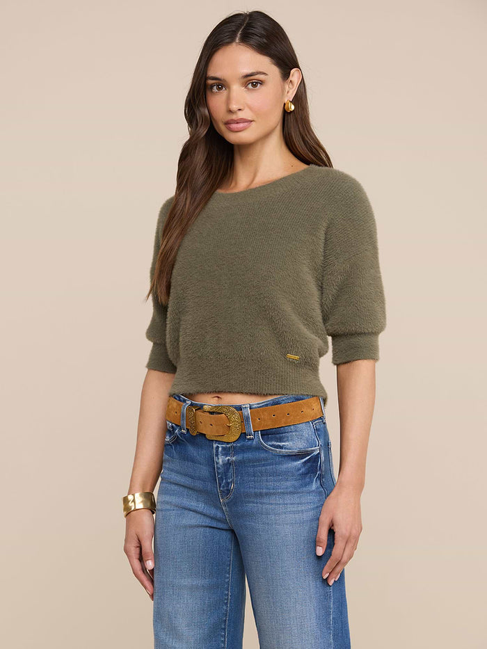 L'Agence Guinevere Crop Crew in Smokey Olive