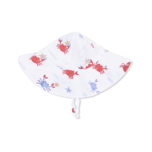 Angel Dear Wide Brim Sunhat in Crayon Crabs