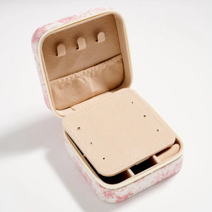 Frem NYC Floral Travel Jewelry Box with Mirror in Pink