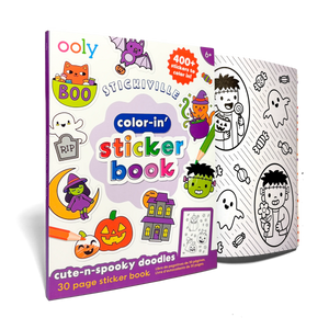 OOLY Stickiville Color-in' Sticker Book Cute n Spooky Doodles