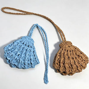 DAYLA Woven Shell Keychain Bag Charm