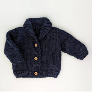 Huggalugs Shawl Collar Cardigan in Indigo