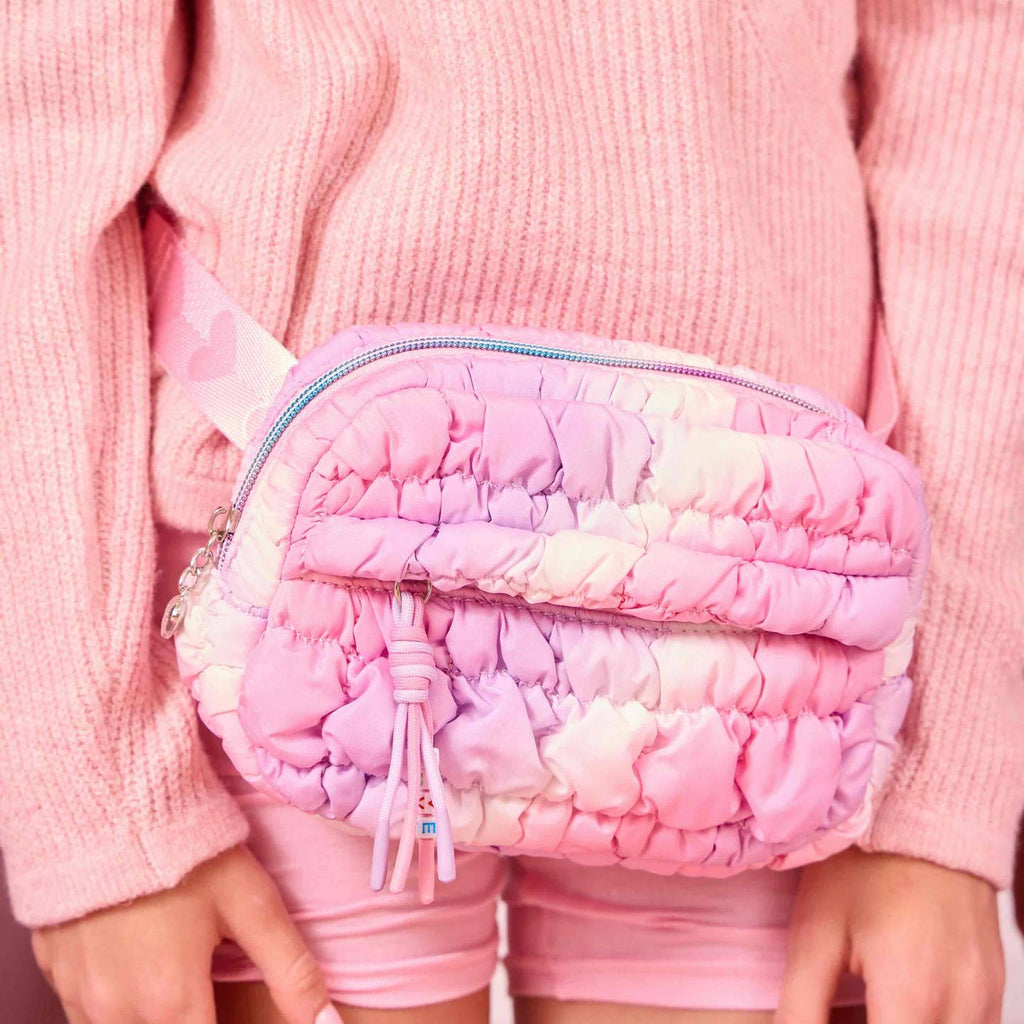 OMG Accessories Quilted Scrunchies Fanny Pack in Ombre