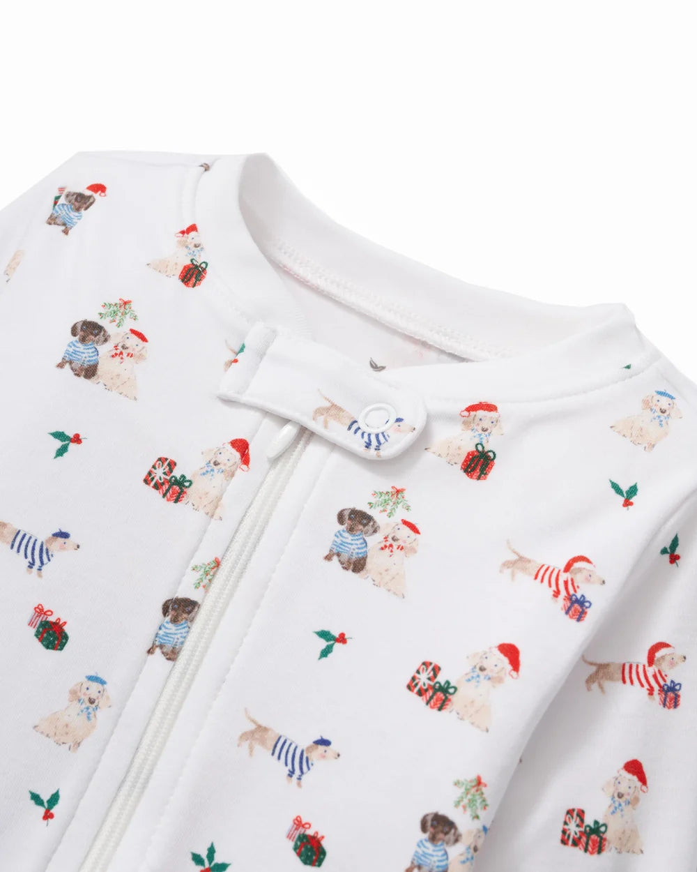 Petite Plume Infant Footie Romper in Woof de Noël