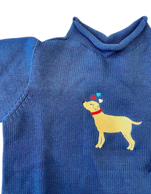A Soft Idea Valentine's Retriever Roll Neck Sweater in Navy