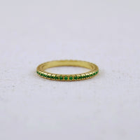 GoldFi 18k Gold Filled Colored Eternity Micro Cubic Zirconia Stone Ring