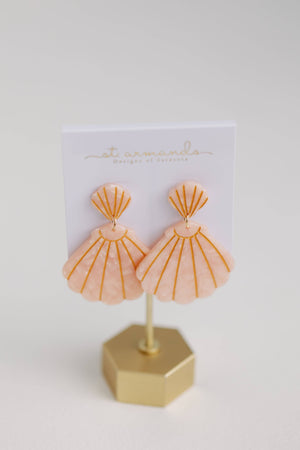St Armands D Pink Tortoise Statement Shell Earrings